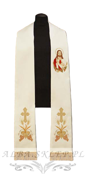 Stuła haftowana Serce Pana Jezusa Stuła haftowana Serce Pana Jezusa
