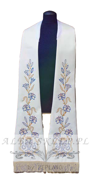 Stuła Rzymska Maryjna Biała Stuła Rzymska Maryjna Biała