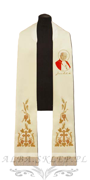 Stuła kapłańska z wizerunkiem Papieża Jana Pawła II Stuła kapłańska z wizerunkiem Papieża Jana Pawła II