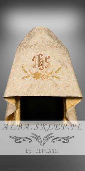 Welon Liturgiczny z Haftem IHS i Motywem Winogron Welon Liturgiczny z Haftem IHS i Motywem Winogron