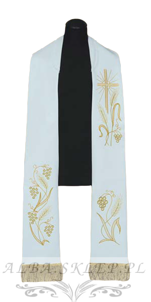 Stuła haftowana krzyż winogrona Stuła haftowana krzyż winogrona