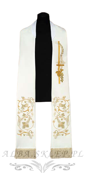 Stuła haftowana IHS winogrona Stuła haftowana IHS winogrona