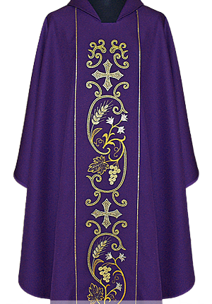 Ornat haftowany fioletowy 11