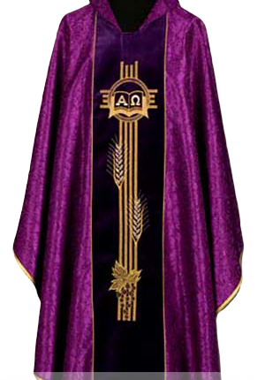 Ornat haftowany fioletowy 6