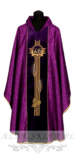 Ornat haftowany fioletowy 6