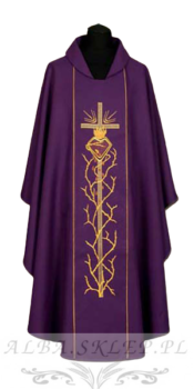 Ornat haftowany serce gorejące