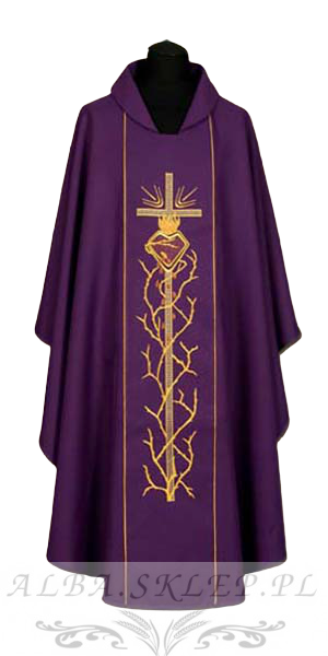 Ornat haftowany serce gorejące