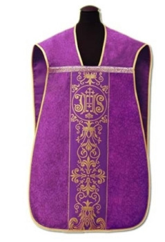 Ornat rzymski fioletowy IHS