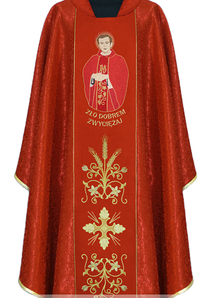 Ornat z wizerunkiem ks. Jerzy Popiełuszko
