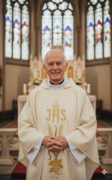 Zielony ornat lniany haftowany – kolory liturgiczne z krzyżem