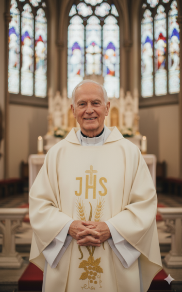 Zielony ornat lniany haftowany – kolory liturgiczne z krzyżem