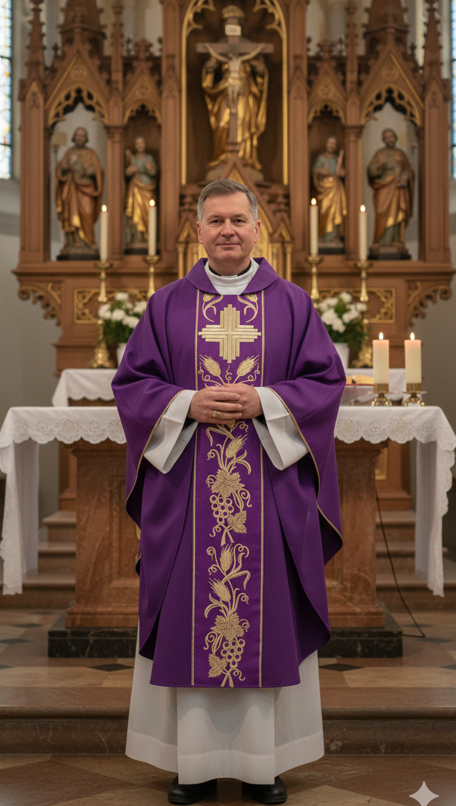 Fioletowy Ornat z Pasem Eucharystycznym Fioletowy Ornat z Pasem Eucharystycznym