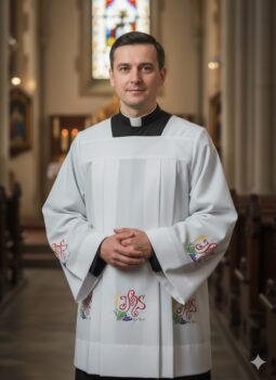 Komża Kapłańska Haftowana IHS