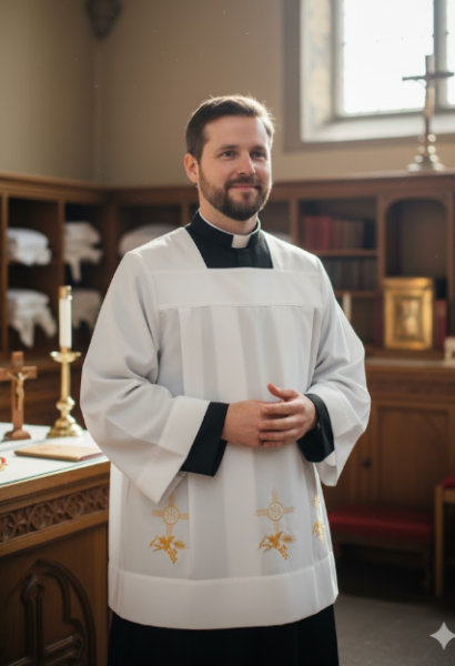 Komża Kapłańska z Haftem Eucharystycznym