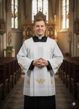 Komża Kapłańska Haftowana z Symbolami Eucharystycznymi