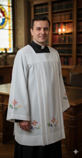 komża haft krzyżyk