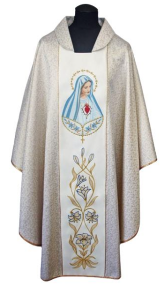 Ornat Liturgiczny z Wizerunkiem Niepokalanego Serca Maryi