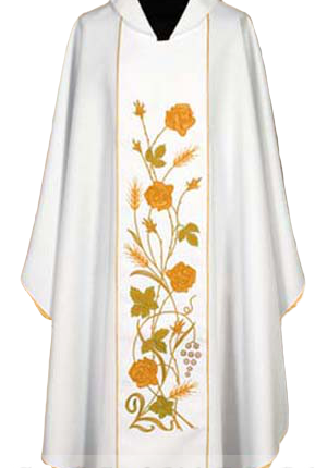 Ornat haftowany biały