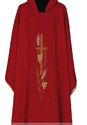Ornat haftowany czerwony krzyż