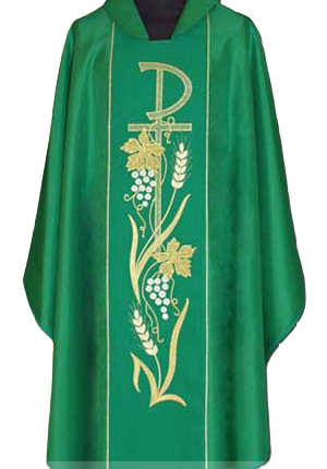 ornat haftowany zielony P winogron