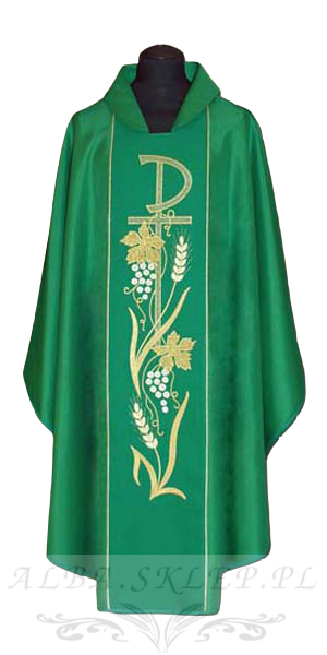 ornat haftowany zielony P winogron