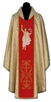 Złoty Ornat Wielkanocny z Wizerunkiem Jezusa Zmartwychwstałego