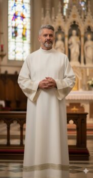 Alba kremowa z gipiurową wstawką