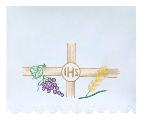 Obrus Ołtarzowy Krzyż Złoty IHS Winogron