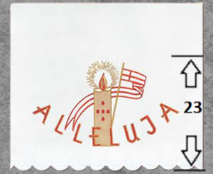 Obrus Ołtarzowy z Haftem Paschału i Napisem "Alleluja" Obrus Ołtarzowy z Haftem Paschału i Napisem "Alleluja"