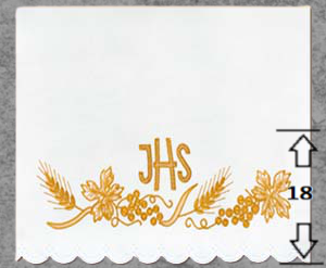 Obrus Ołtarzowy z Haftem JHS Winogronami i Kłosami Obrus Ołtarzowy z Haftem JHS Winogronami i Kłosami