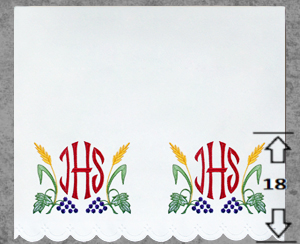 Kolorowy Obrus Ołtarzowy z Haftem IHS Kolorowy Obrus Ołtarzowy z Haftem IHS