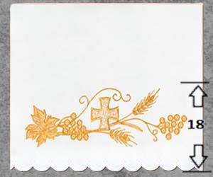 Obrus Ołtarzowy Haftowany Złotym Krzyżem i Winogronami Obrus Ołtarzowy Haftowany Złotym Krzyżem i Winogronami