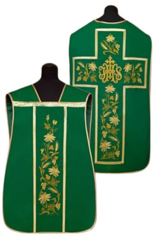 Zielony Ornat Rzymski bogato haftowany – Elanowełna
