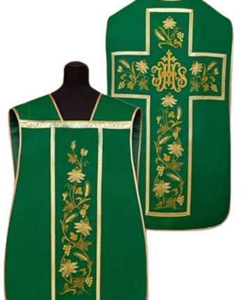 Zielony Ornat Rzymski bogato haftowany – Elanowełna