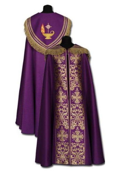 Kapa liturgiczna fioletowa płomień