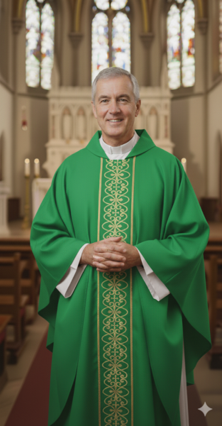 Ornat Zielony ze Zdobieniem Złotym