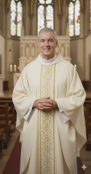 Ornat Ecru ze Zdobieniem Złotym