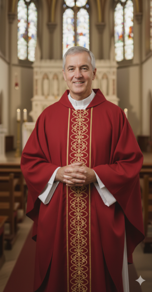 Ornat Czerwony ze Zdobieniem Złotym