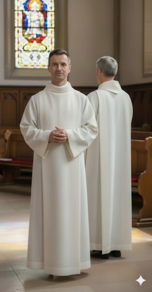 Kremowa Alba Kapłańska z Golfem – Elanowełna