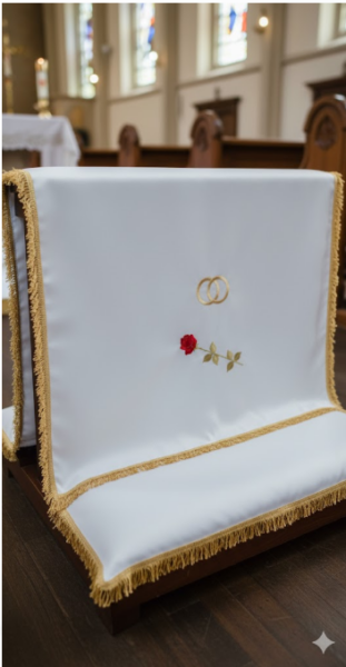 Nakrycie pokrowiec na klęcznik ślubne
