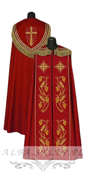 Kapa liturgiczna haftowana Czerwona