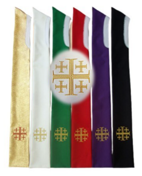 Stuła Haftowana z Krzyżami Jerozolimskimi