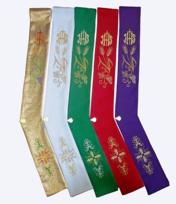 Stuła diakońska haftowana z zapinką Stuła diakońska haftowana z zapinką