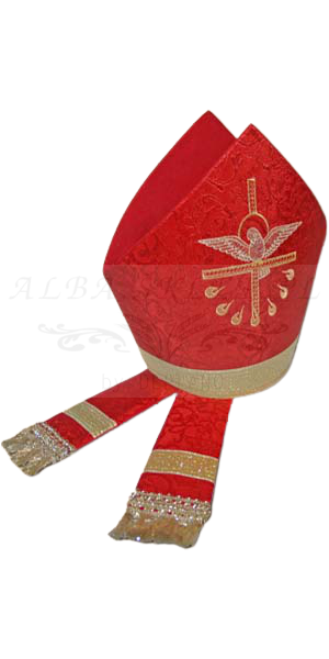 Mitra biskupia Czerwona Duch Święty