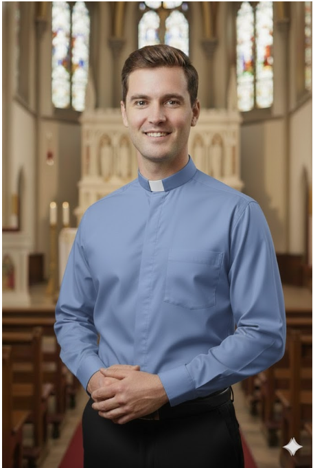 Koszula kapłańska z długim rękawem ciemno niebieska Koszula kapłańska z długim rękawem ciemno niebieska