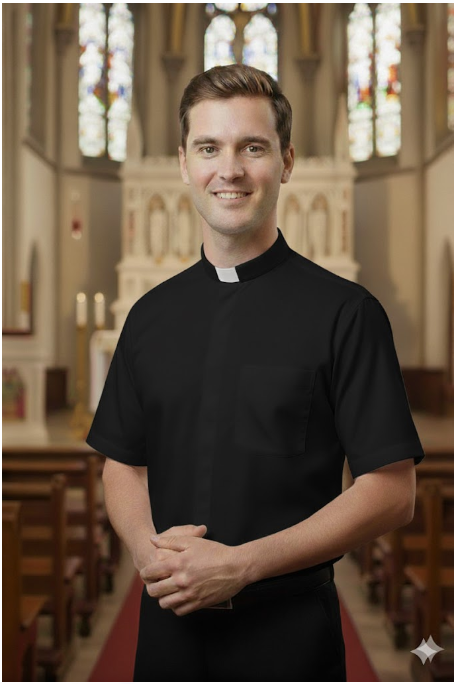 Koszula kapłańska z krótkim rękawem czarna Koszula kapłańska z krótkim rękawem czarna