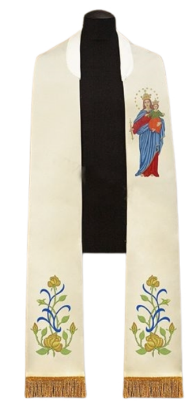Stuła haftowana Matka Boża Wspomożycielka Wiernych
