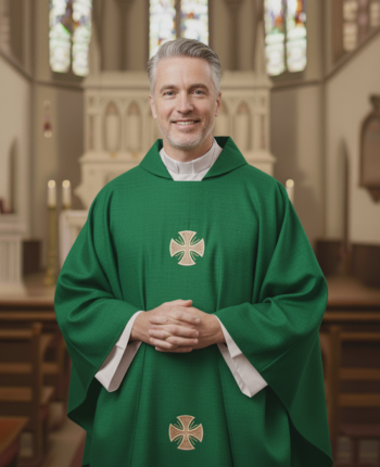 Zielony Ornat Lniany z Krzyżami