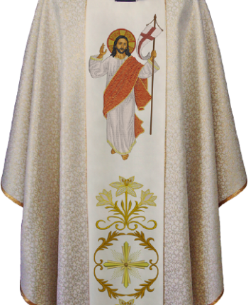 Biały ornat na Wielkanoc Chrystus Zmartwychwstały