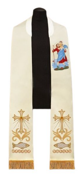 Stuła haftowana Święty Krzysztof